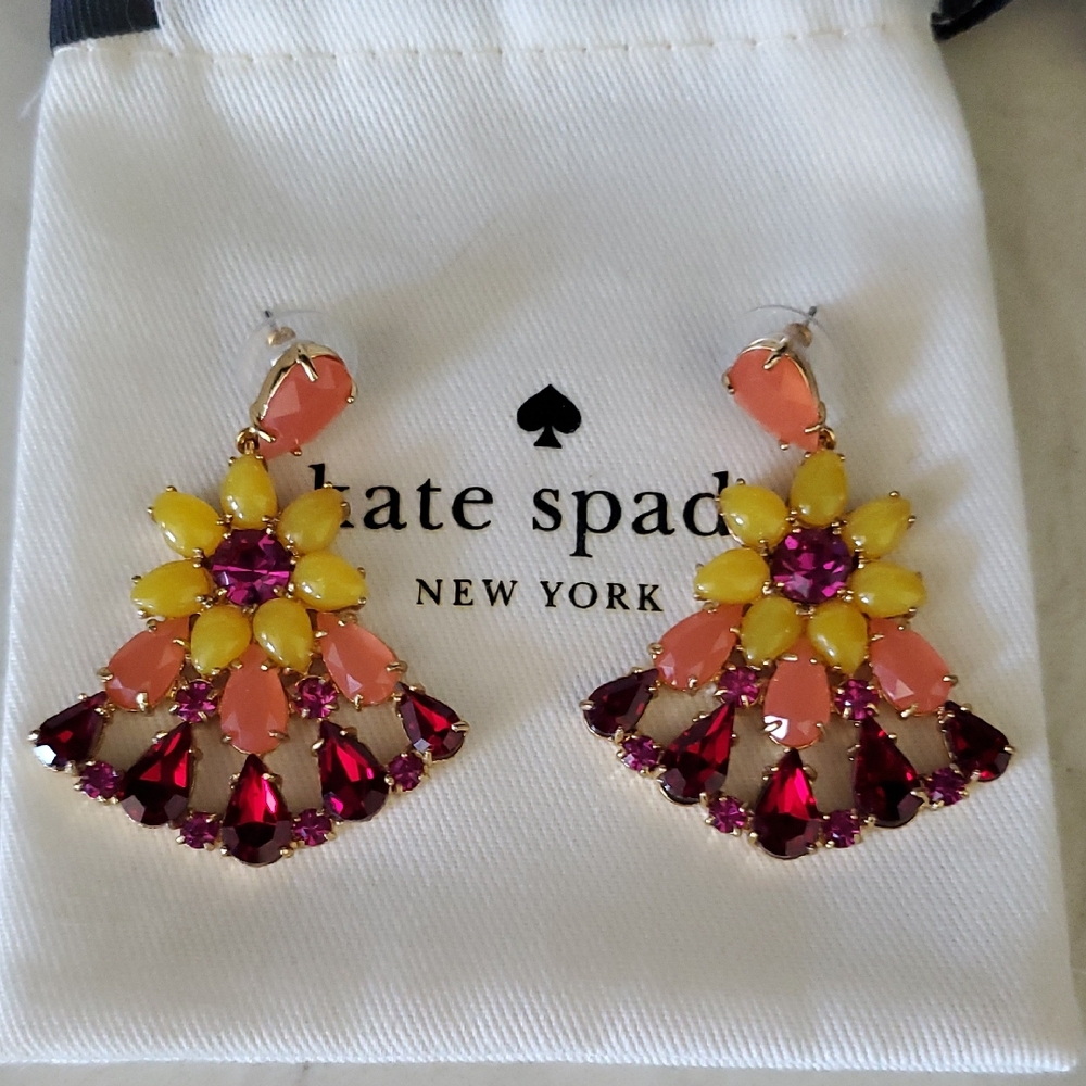 Kate Spade Pink and Yellow Floral Earrings